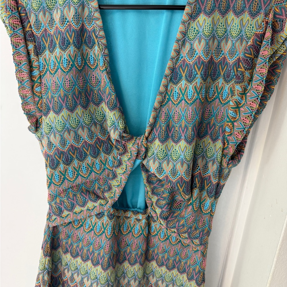 Derek Lam Multicolor Patterned Midi Dress